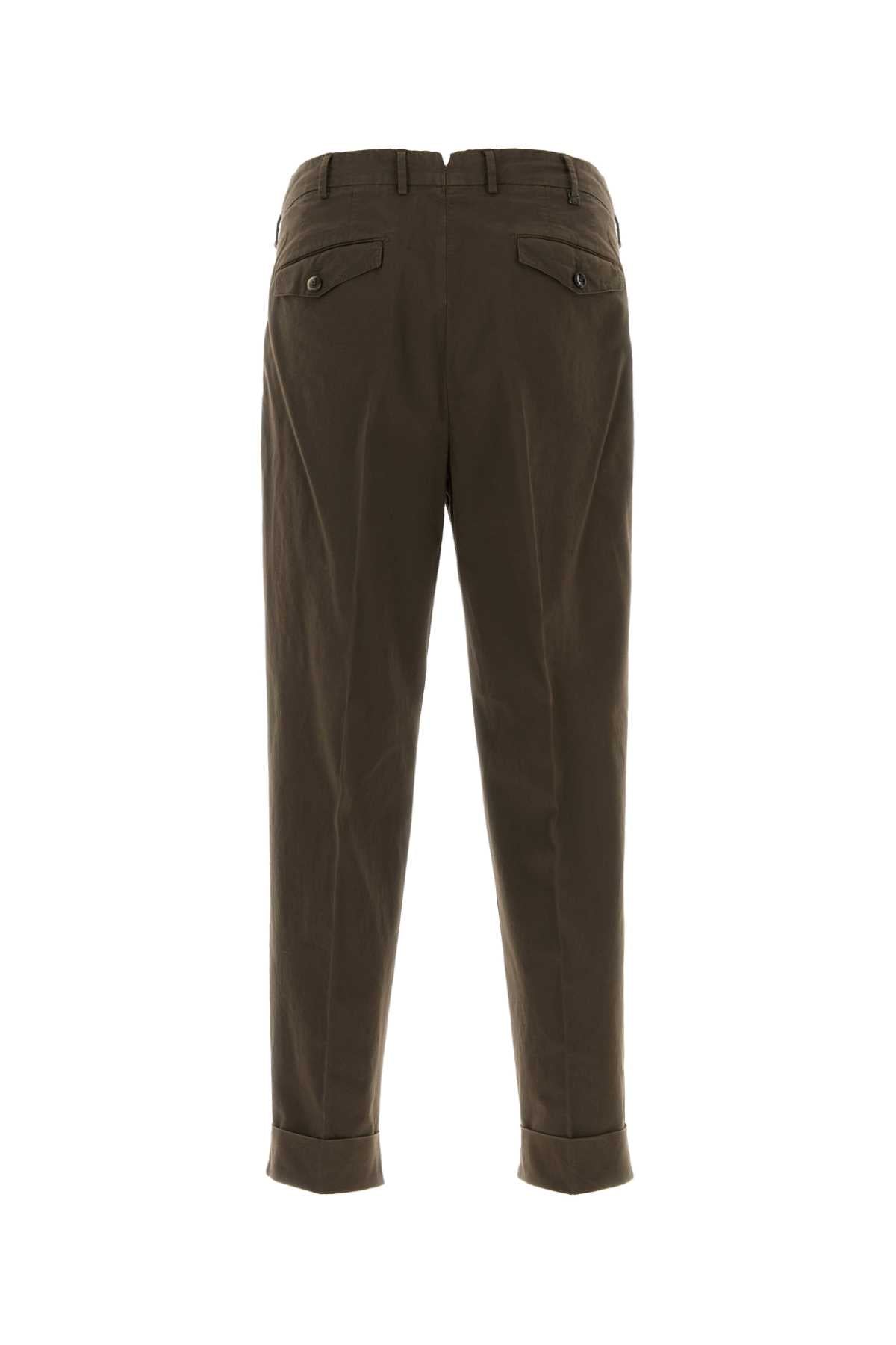 Brown Stretch Cotton Style Pant Y177 Exterior: Elastane Pantaloni