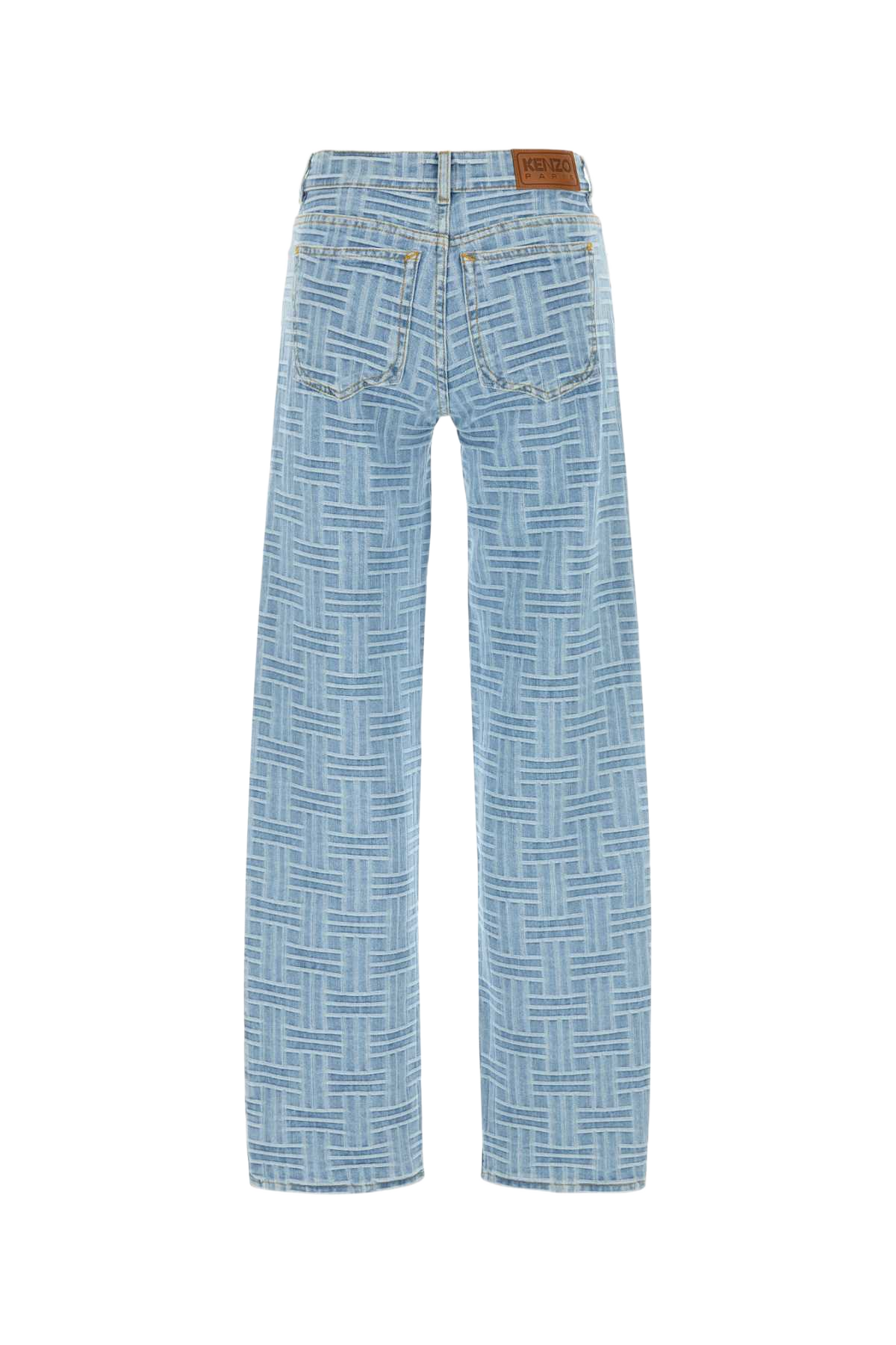 Embroidered Denim Jeans Bleachedbluedenim Exterior: Cotton
