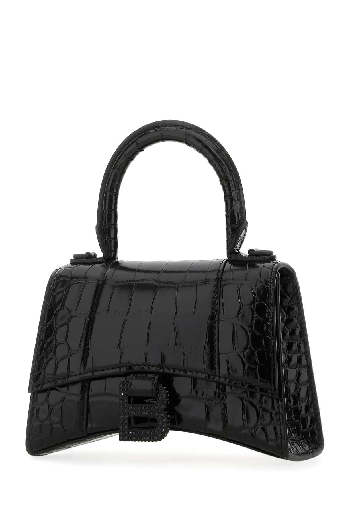 Black Leather Xs Hourglass Handbag 1000 Borse A Mano