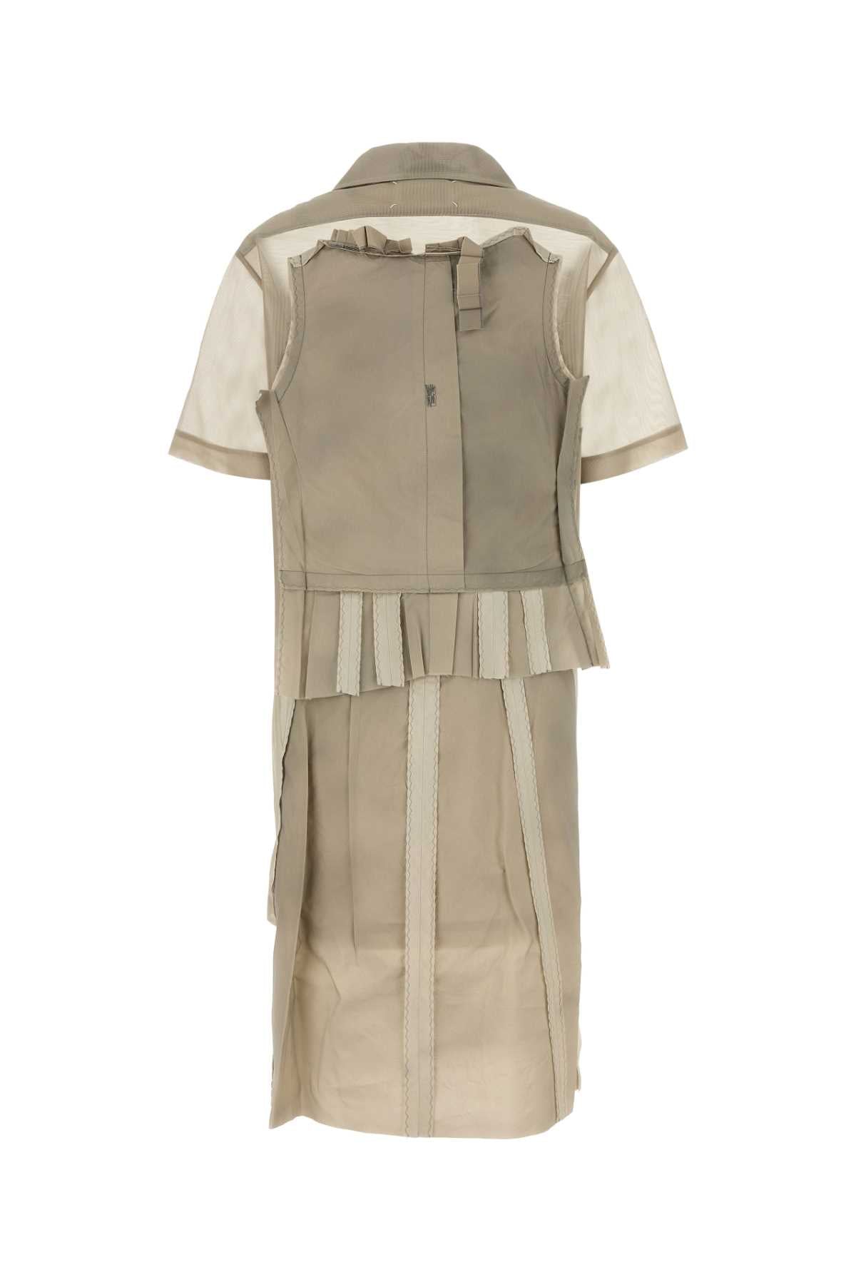 Cappuccino Mesh Shirt Dress Stoneandpowder Exterior: Polyester Viscose Abiti