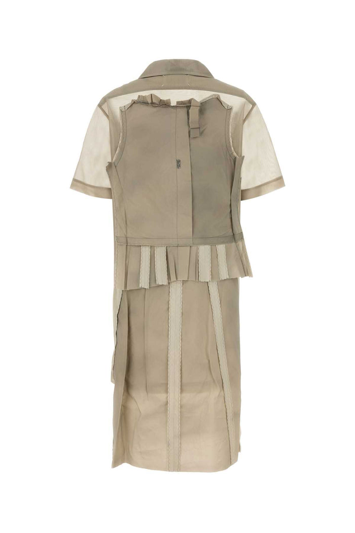 Cappuccino Mesh Shirt Dress Stoneandpowder Exterior: Polyester Viscose Abiti