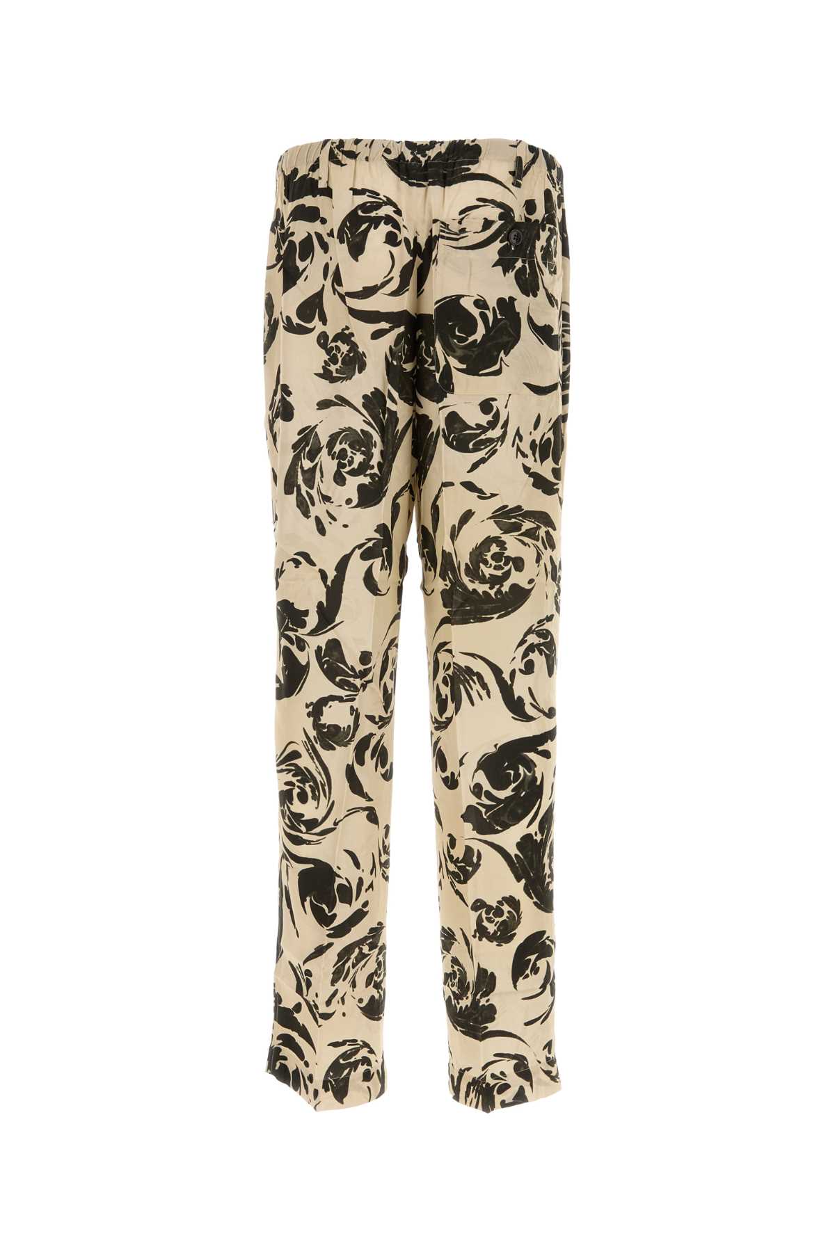 Pritned Viscose Penny Pant Black Exterior: Pantaloni