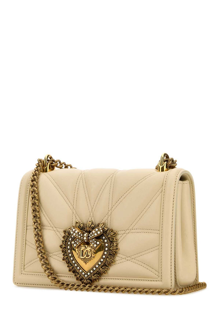 Ivory Nappa Leather Devotion Shoulder Bag Burro Borse A Tracolla