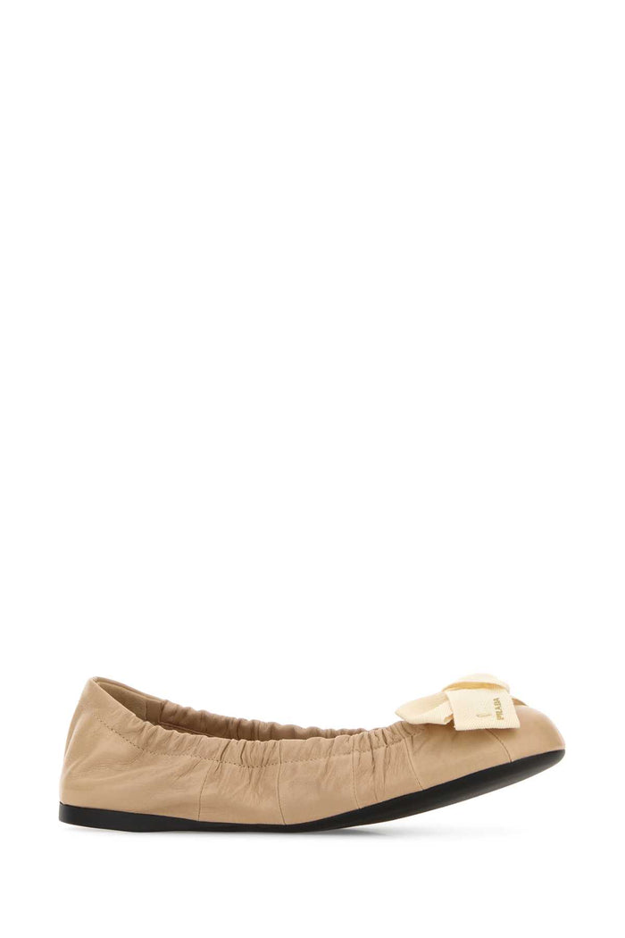 Beige Leather Ballerinas Sabbia Ballerine