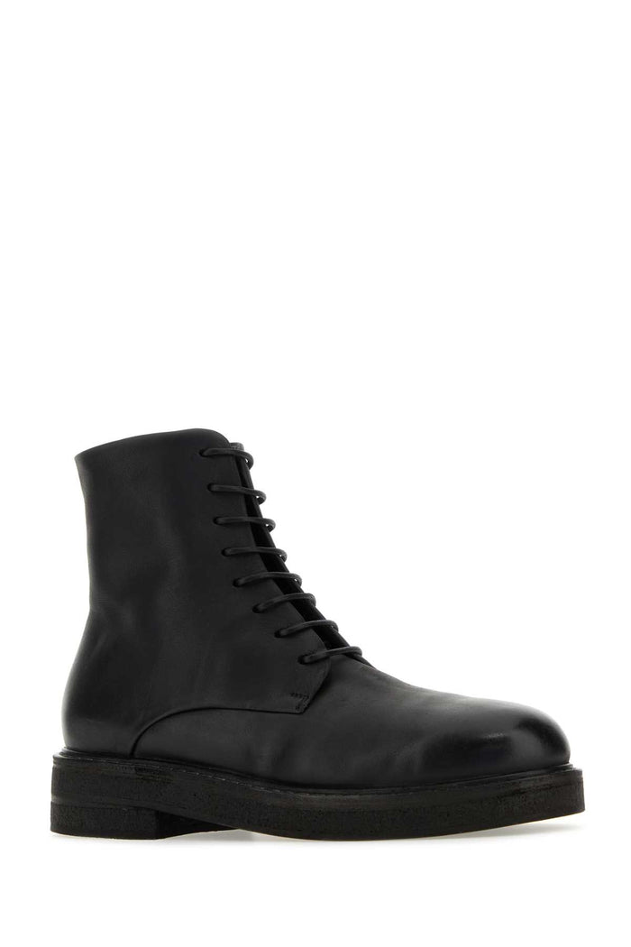 Black Leather Ankle Boots Stivali