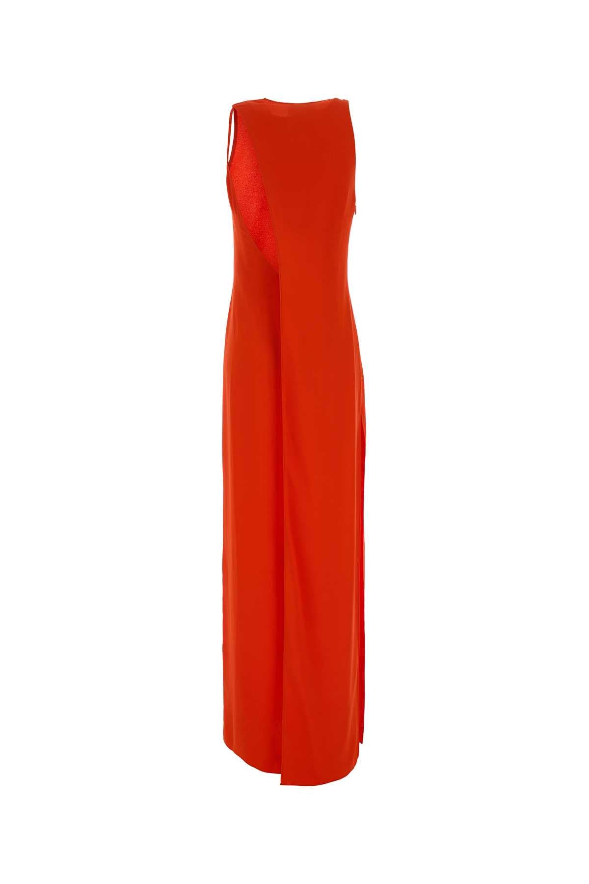 Fluo Orange Crepe Dress Exterior: Acetate Viscose Abiti