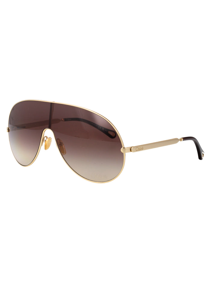 Ch0283s Gold-gold-brown Metal Sunglasses