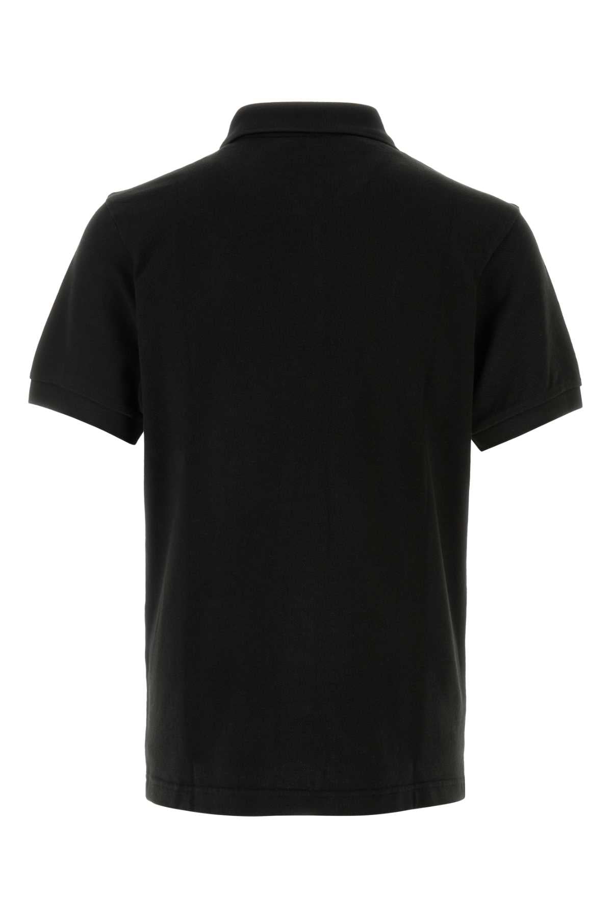 Black Piquet Polo Shirt Exterior: Cotton