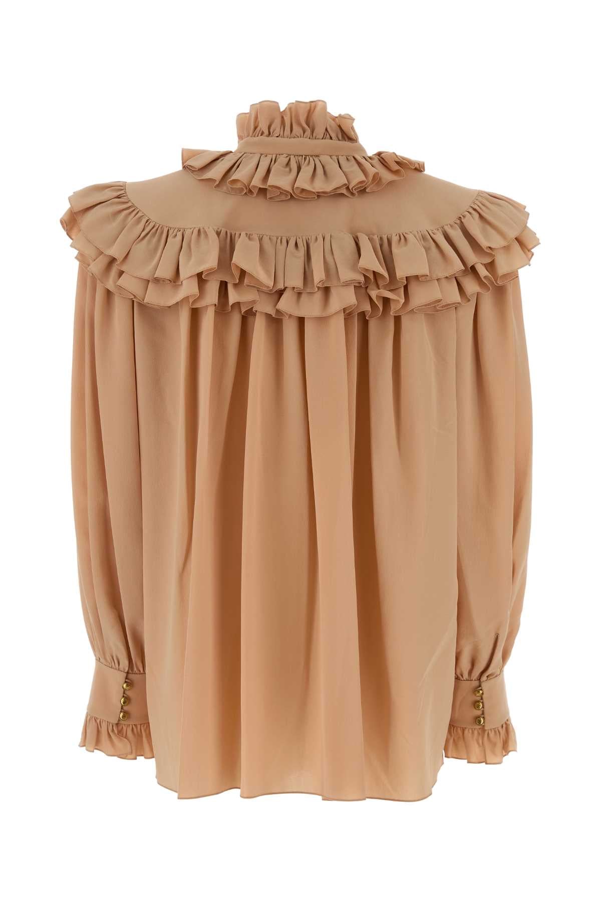 Peach Silk Blouse Sandbrown Maglie