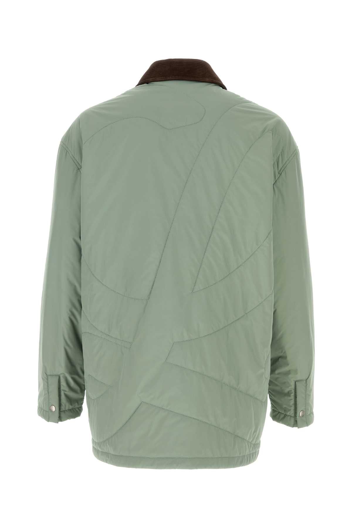 Mint Green Polyester Padded Jacket Turquoise Giubbini