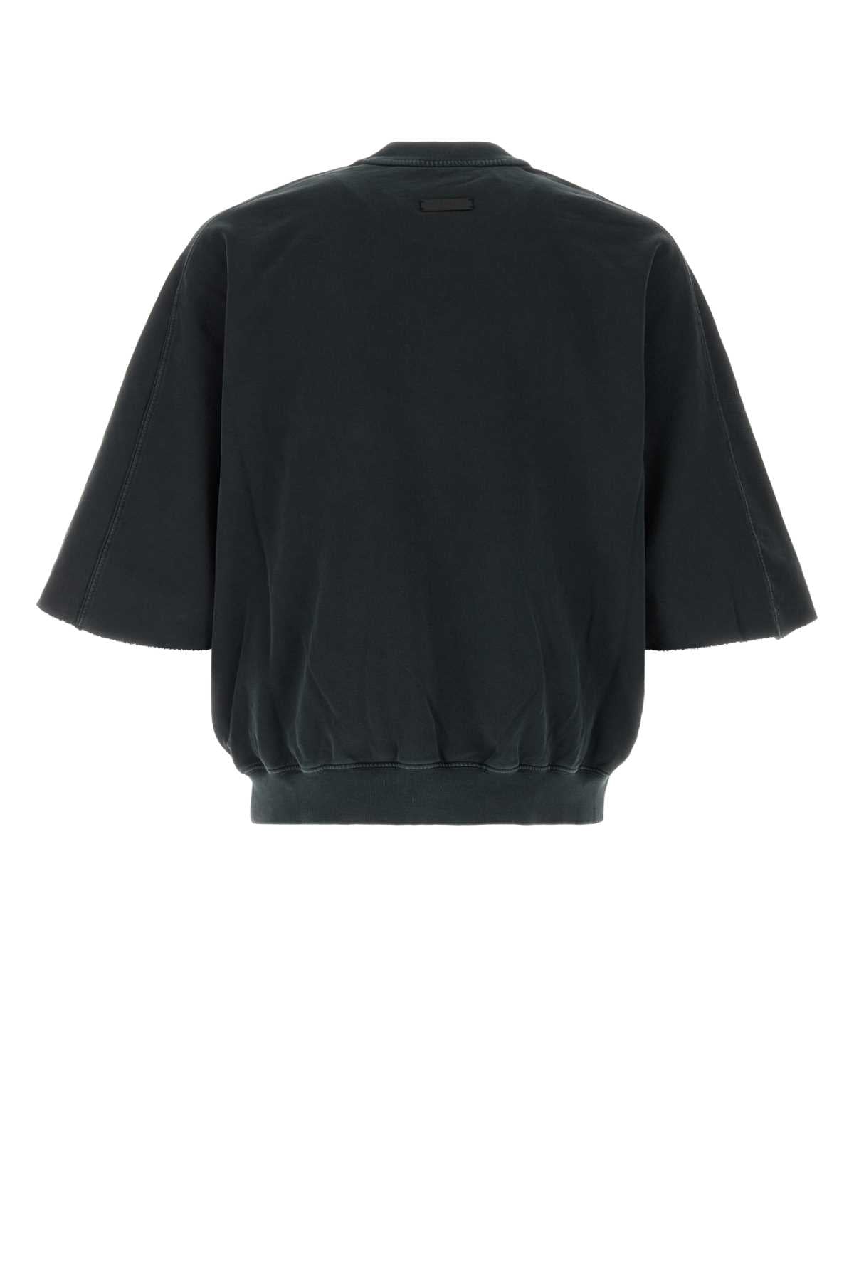 Charcoal Cotton T-Shirt Black Exterior: Felpe