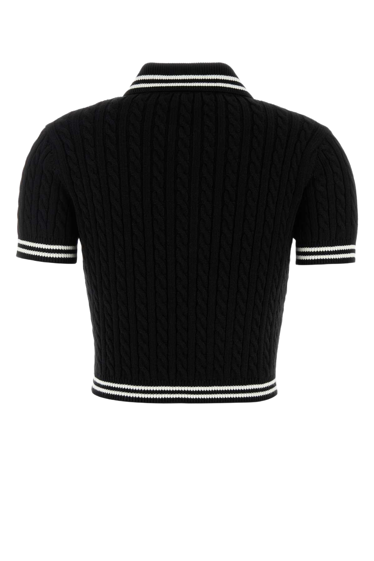 Black Cotton Polo Shirt Exterior
