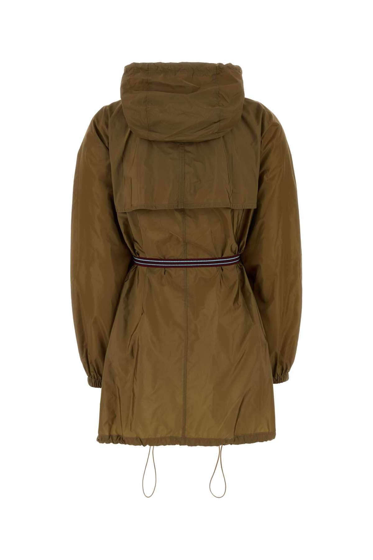 Army Green Re-Nylon Raincoat Sesamo Exterior: Nylon Giubbini