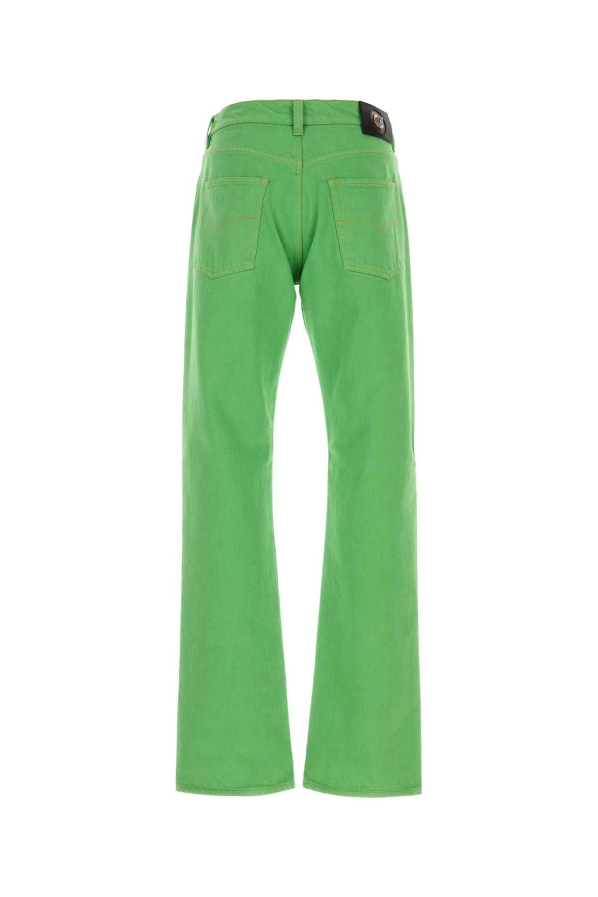 Light Green Denim Jeans Palegreen Exterior: Cotton Pantaloni