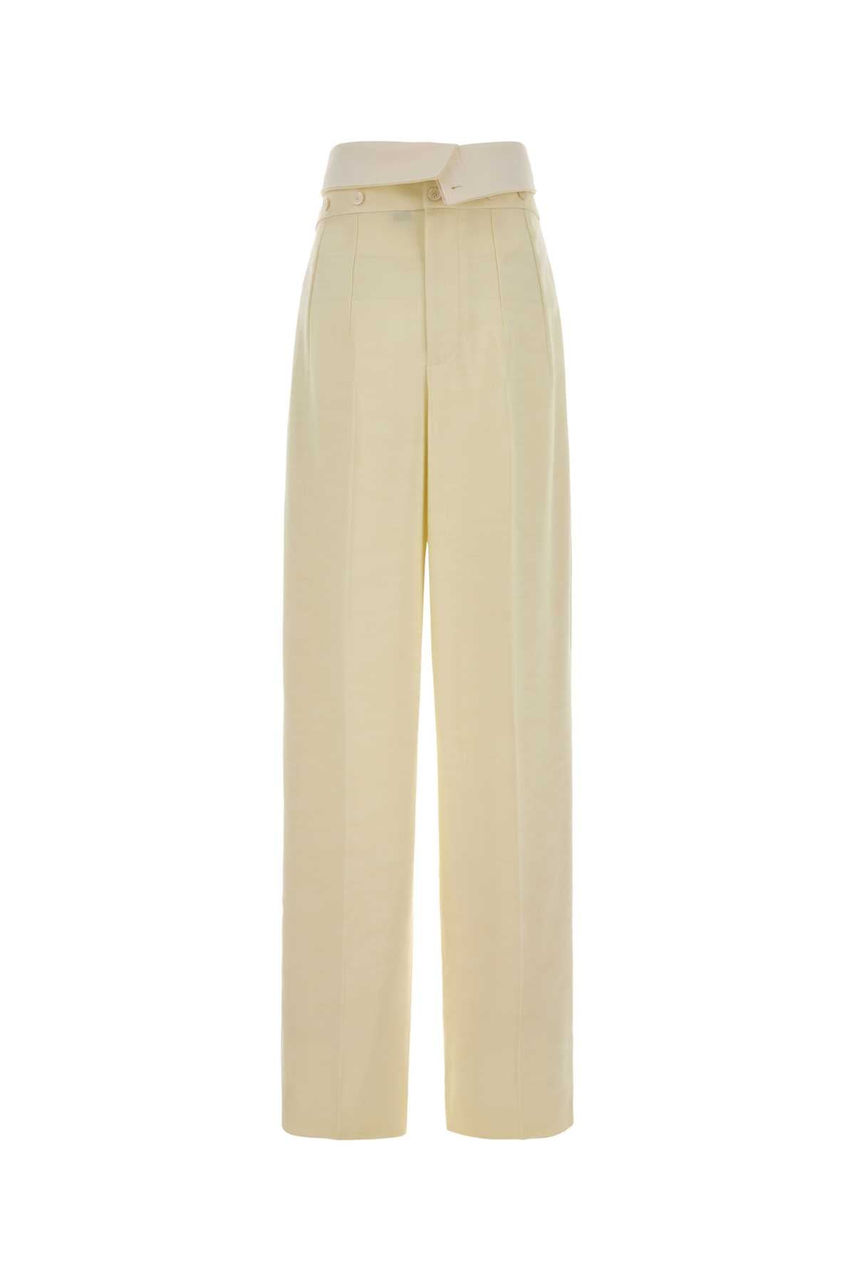 Ecru Exterior: Lyocell Viscose Pantaloni