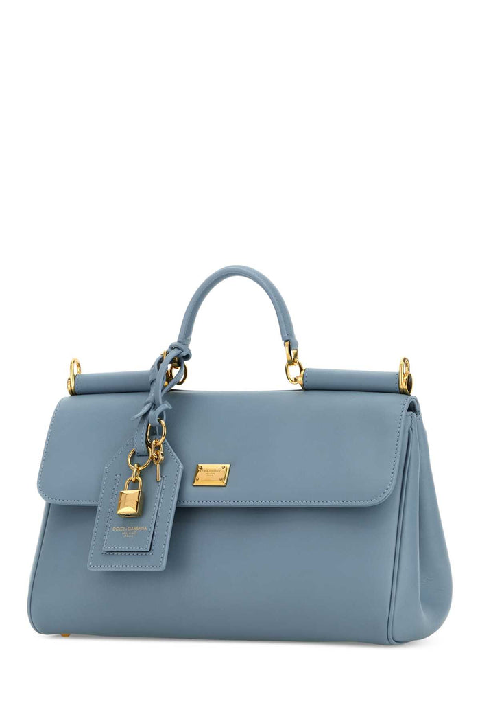 Light Blue Leather My Sicily Handbag Cartadazucchero1 Pvc Vitello Borse A Mano