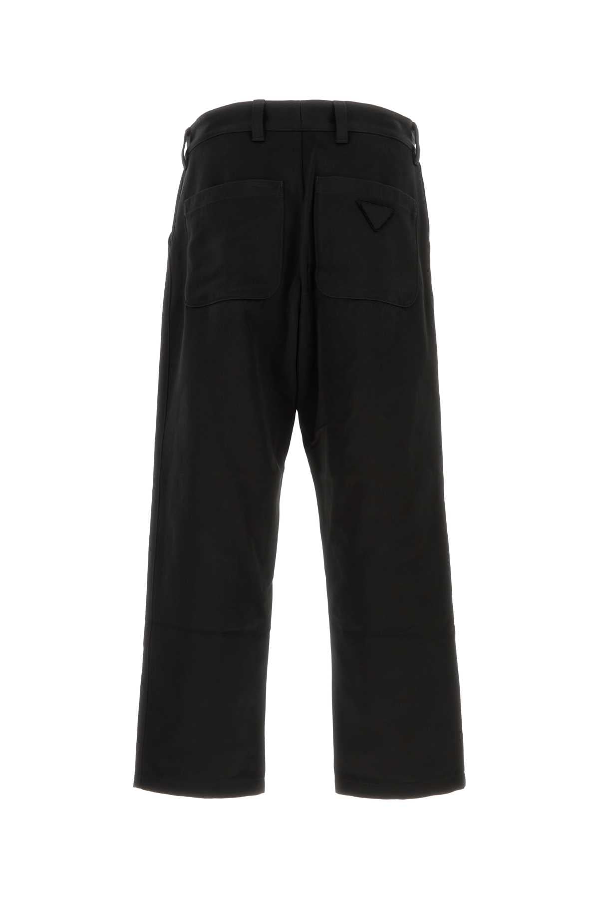 Black Silk Blend Pant Nero Exterior: Cotton Pantaloni