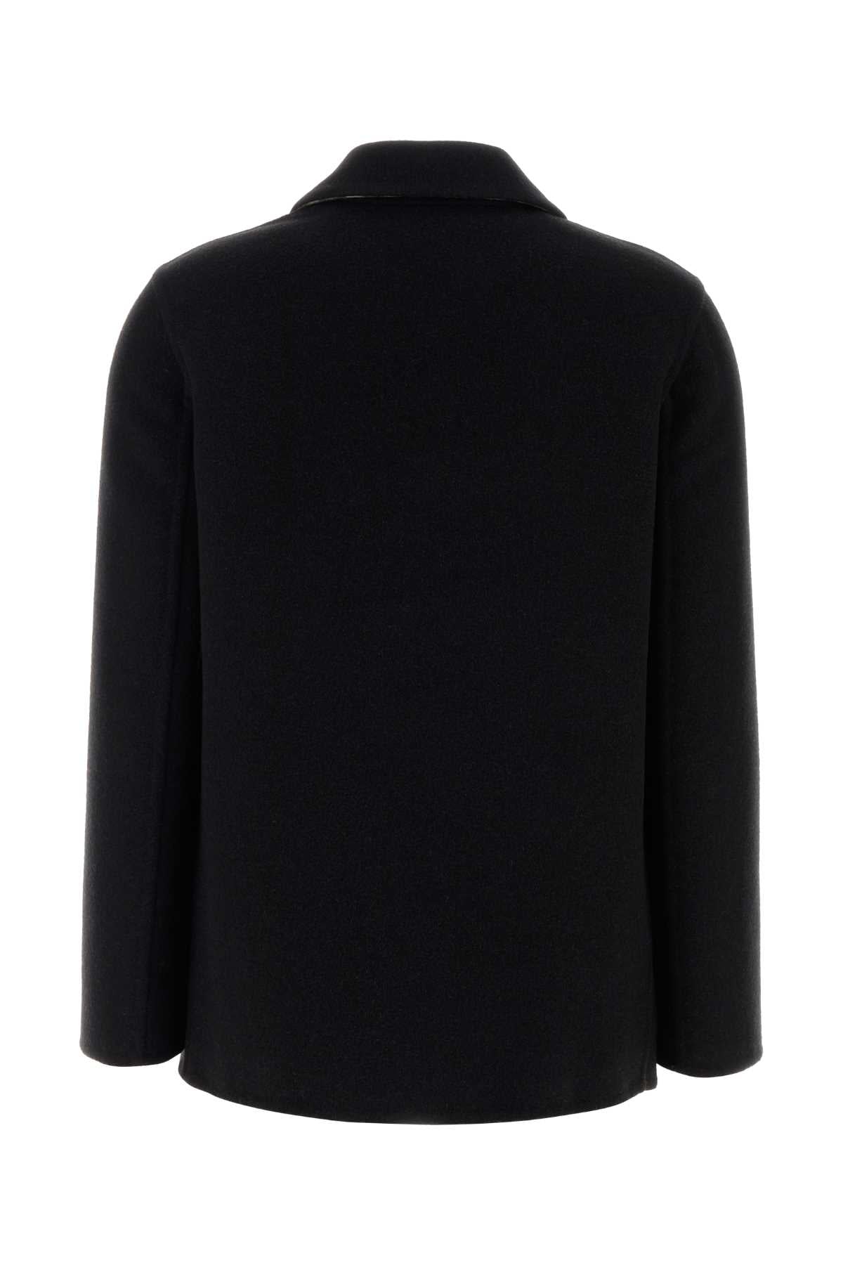 Black Wool Oversize Shirt Blacksandipcheck Exterior: Camicie