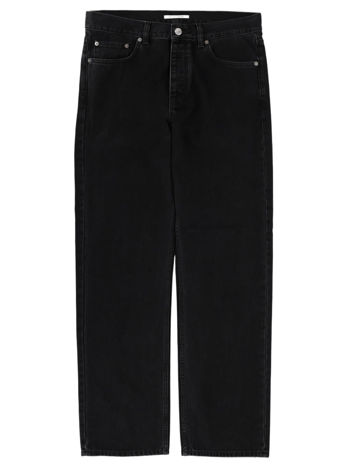 Wide Twist Jeans Black Cotton