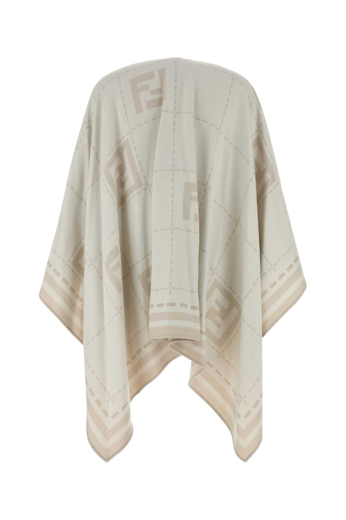 Embroidered Wool Cape Tortora Exterior: Virgin Cappotti