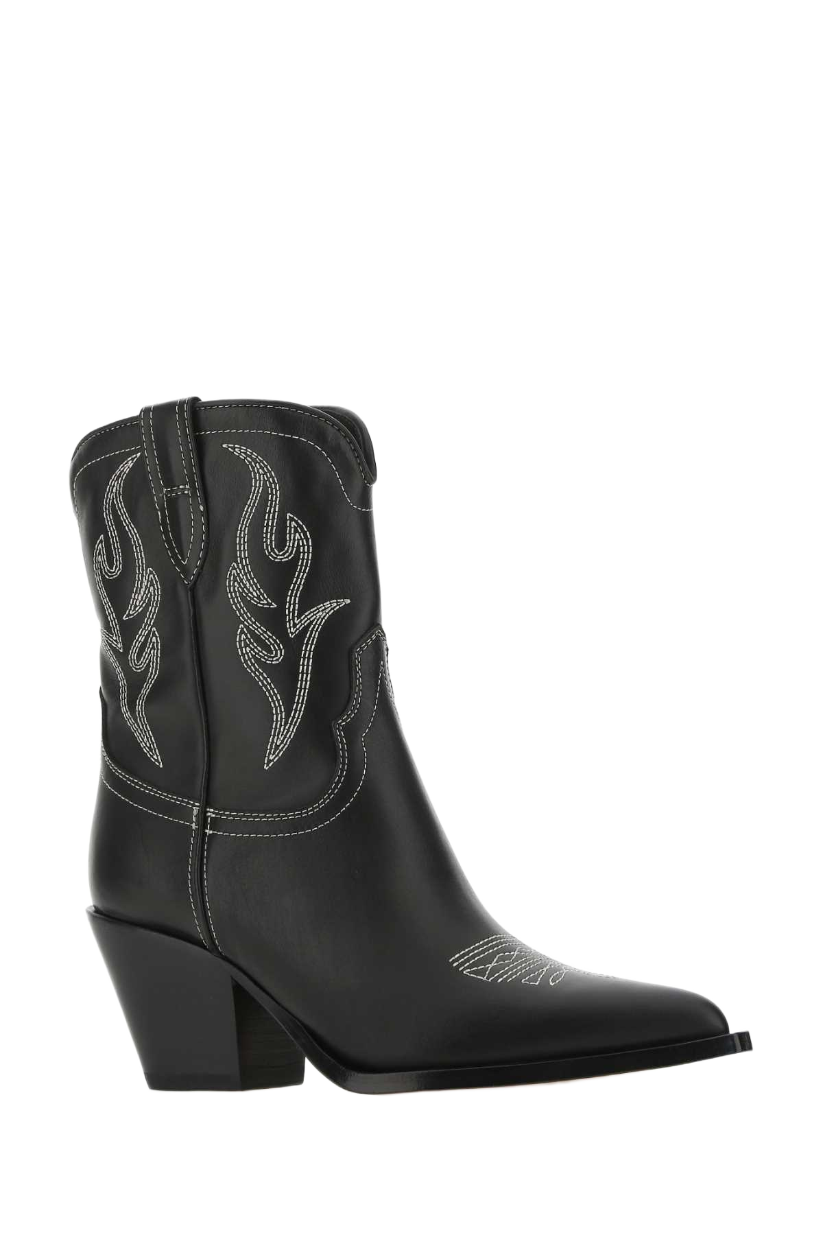 Black Leather Perla Ankle Boots Stivali