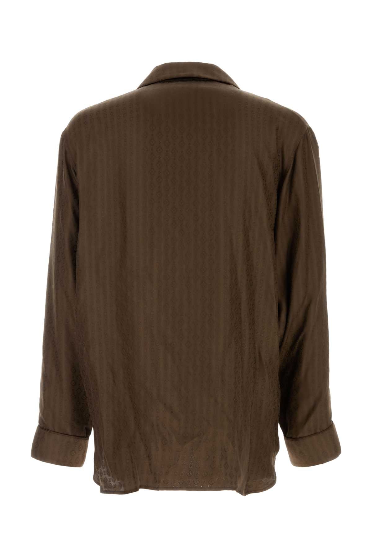 Brown Silk Shirt Taupe Exterior: Camicie