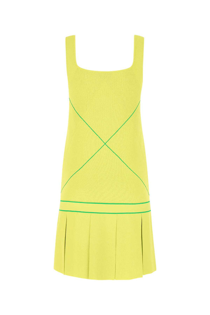 Acid Green Viscose Blend Dress 7214 Exterior: Polyester Abiti