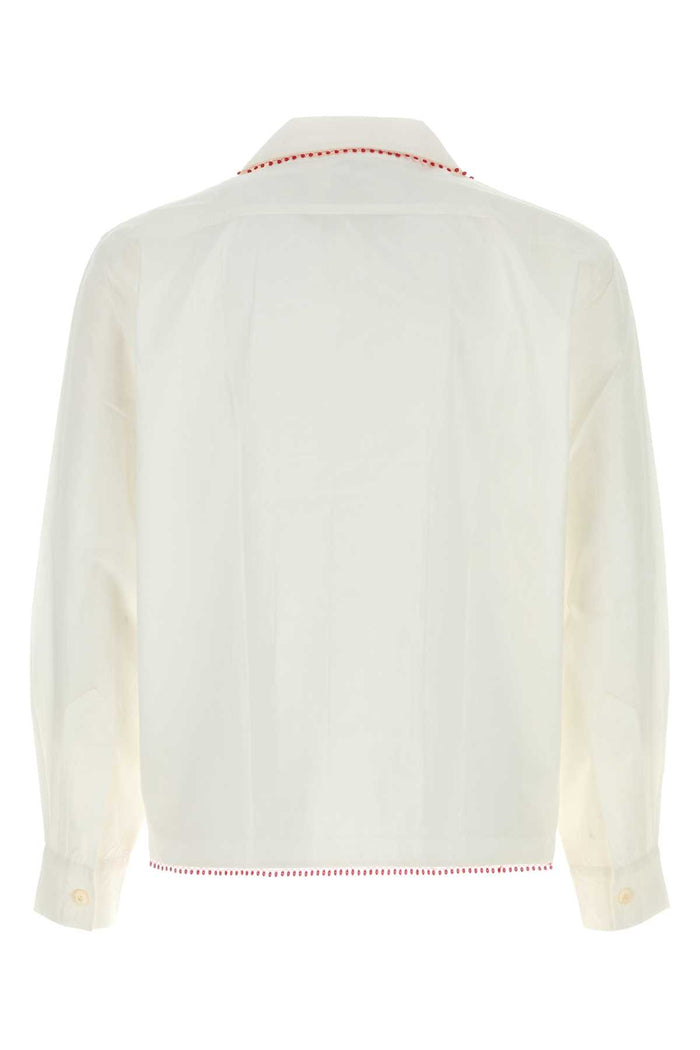 White Poplin Shirt Cream Exterior: Cotton Camicie