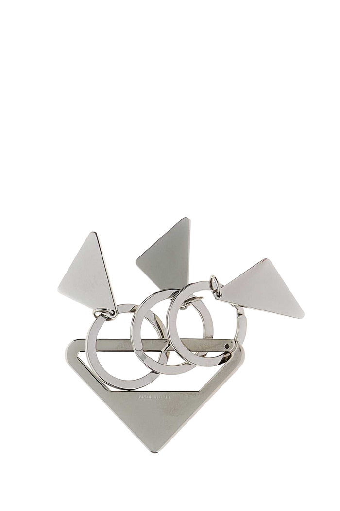 Silver Metal Keyring Nero Portachiavi