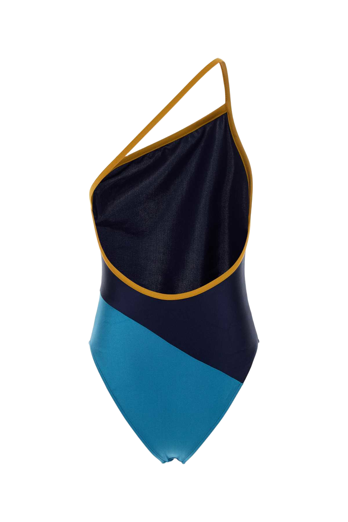 Two-Tone Stretch Nylon Swimsuit Bleubondibleumarin Exterior: Elastane Costumi Da Bagno