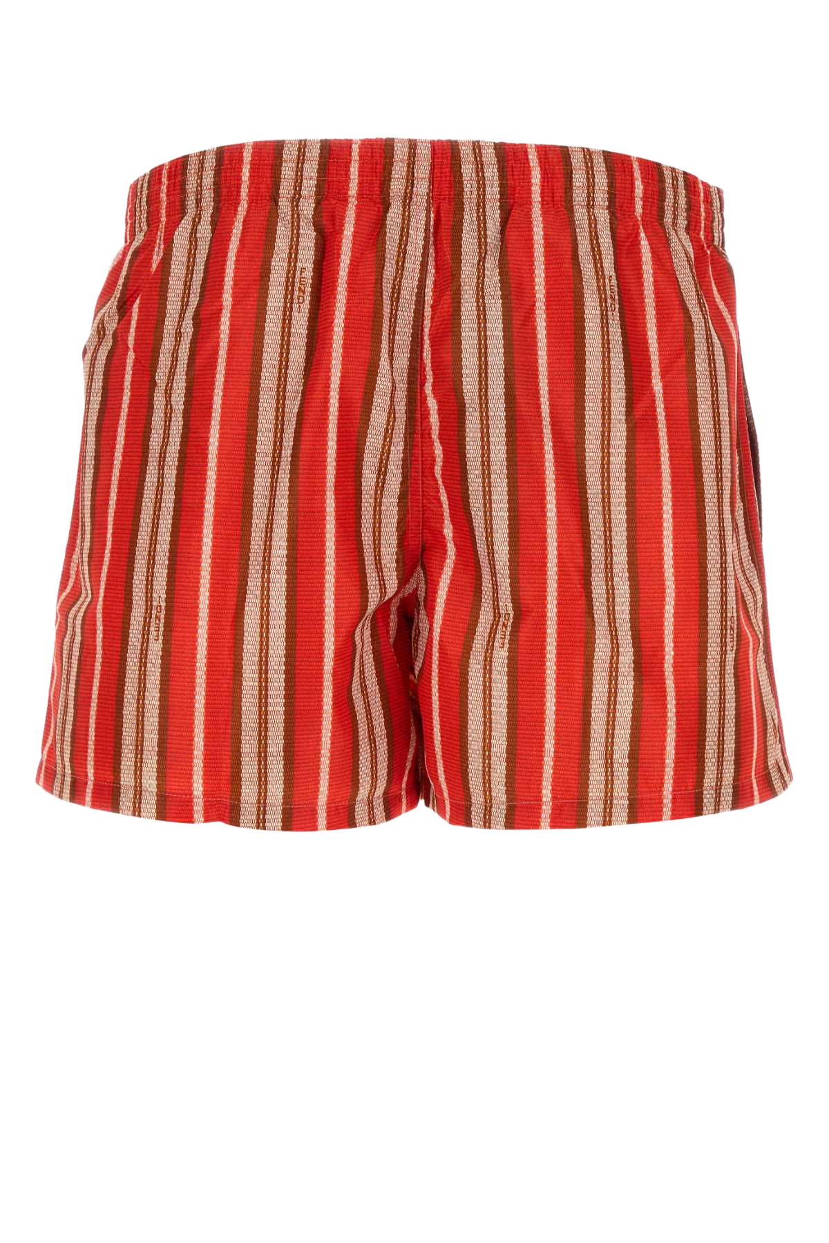 Printed Stretch Nylon Swimming Shorts Coral+natural Intimo
