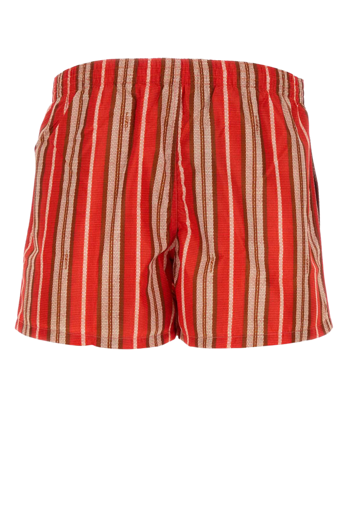 Printed Stretch Nylon Swimming Shorts Coral+natural Intimo