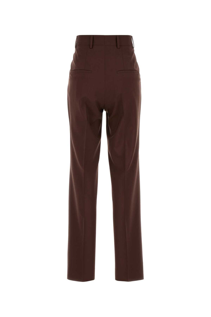 Chocolate Wool Celia Pant Brown Exterior: Virgin Pantaloni