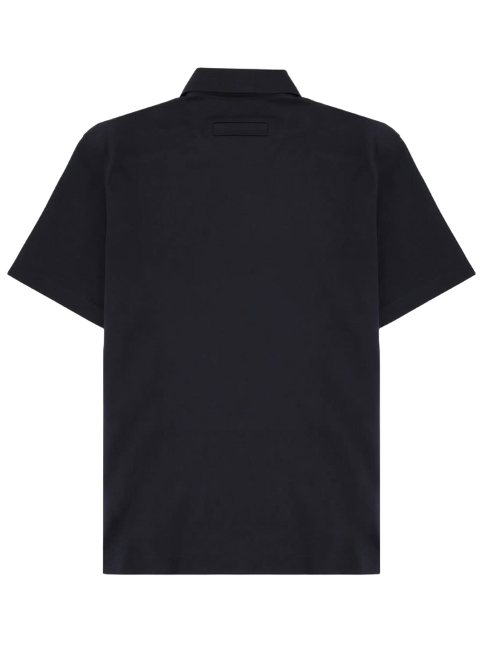 Regular Fit Polo Shirt Black Cotton