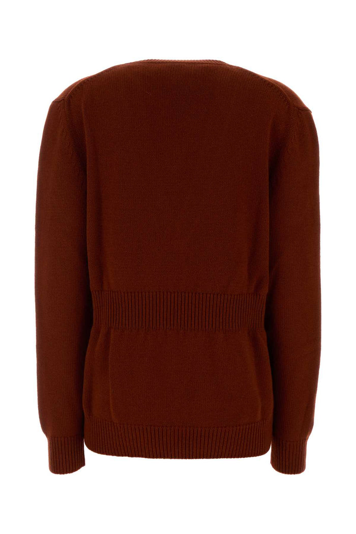 Brick Stretch Cashmere Sweater Rust-25 Exterior: Elastane Maglieria
