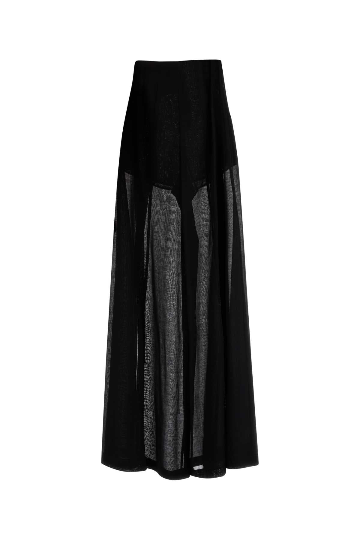 Black Wool Blend Wide-Leg Pant Nero Pantaloni