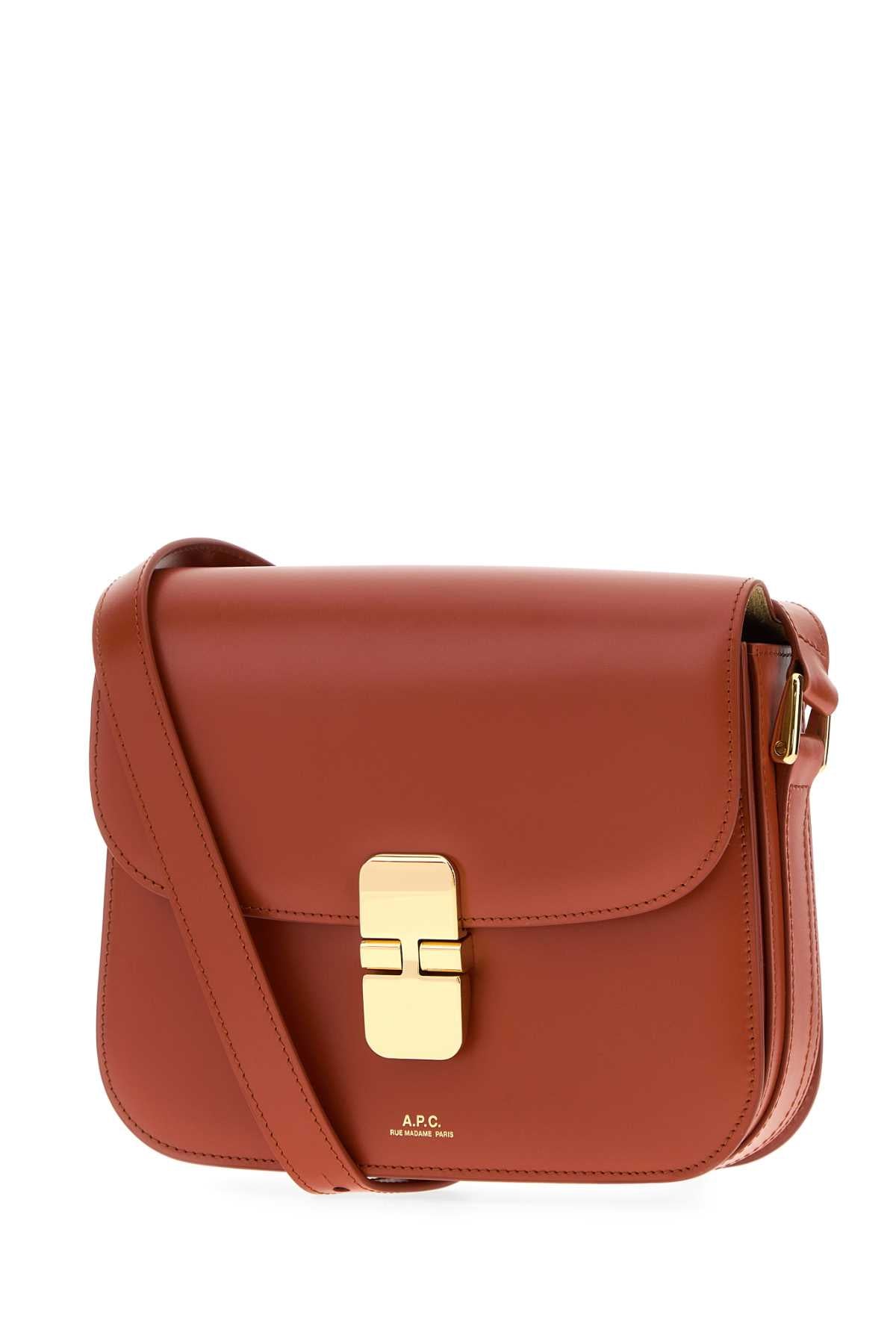 Brick Leather Small Grace Crossbody Bag Rhum Borse A Tracolla
