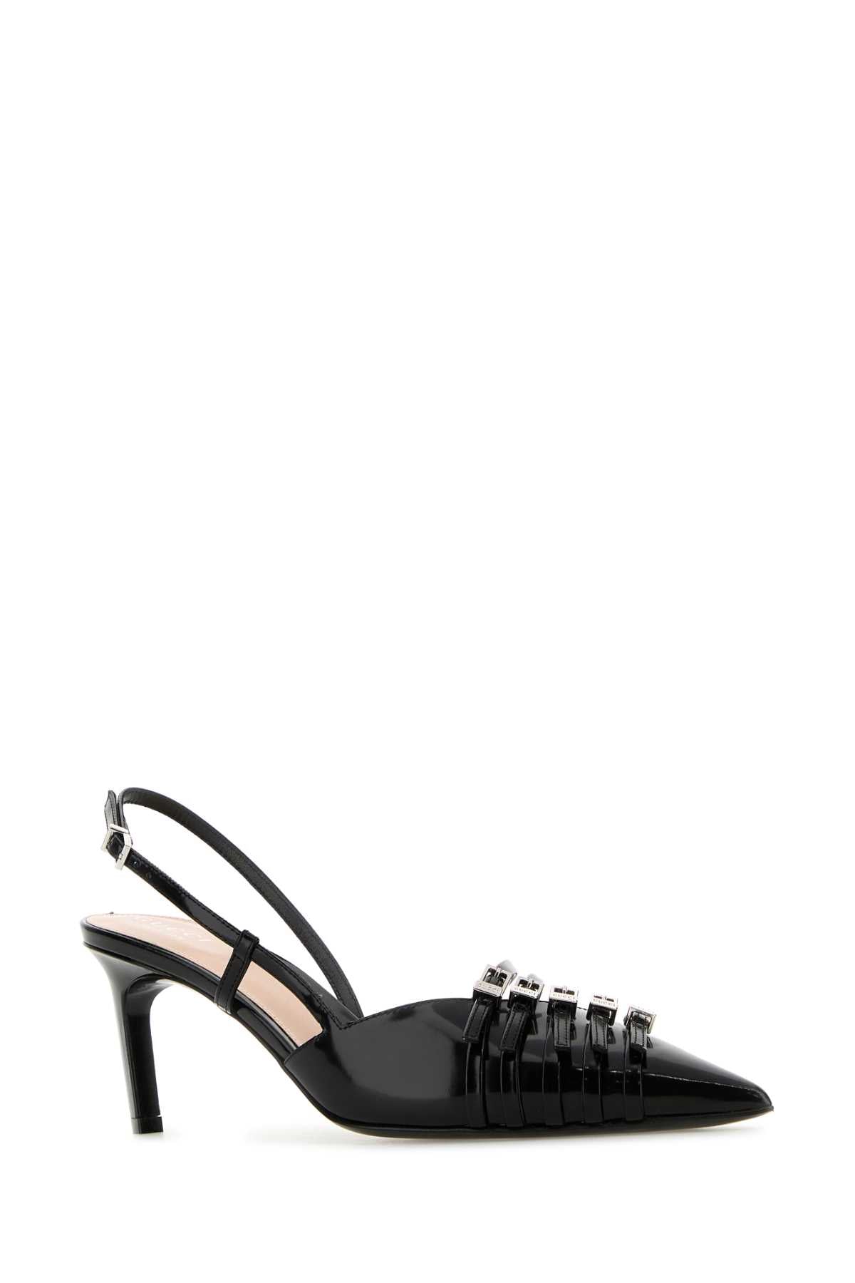 Black Leather Pumps Nero Scarpe Con Tacco