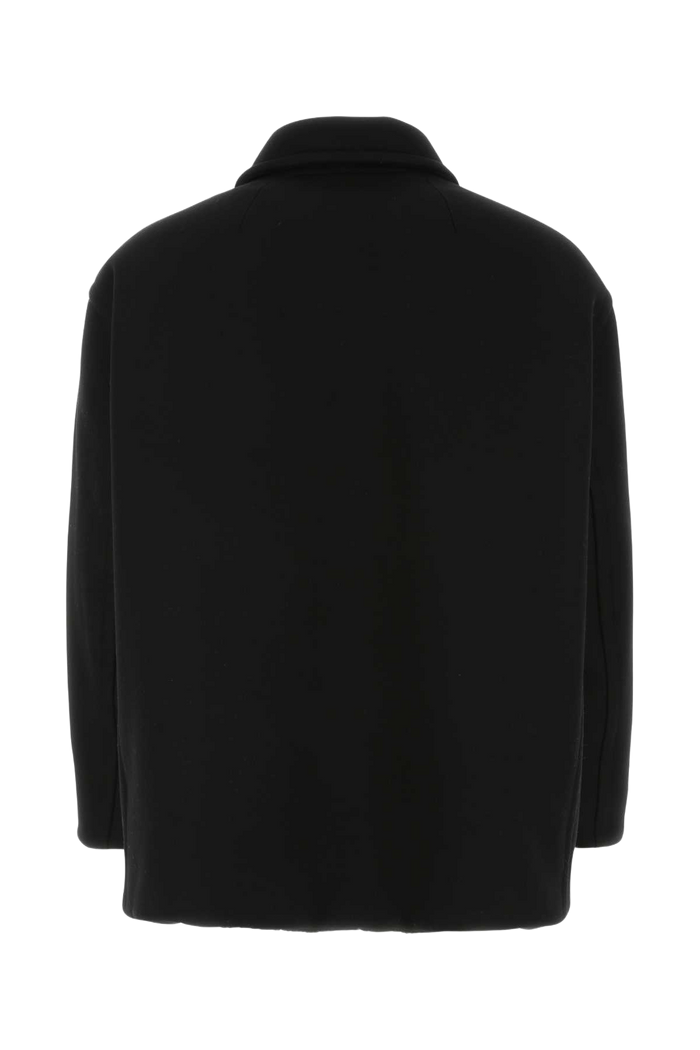 Black Wool Blend Coat 0no Cappotti