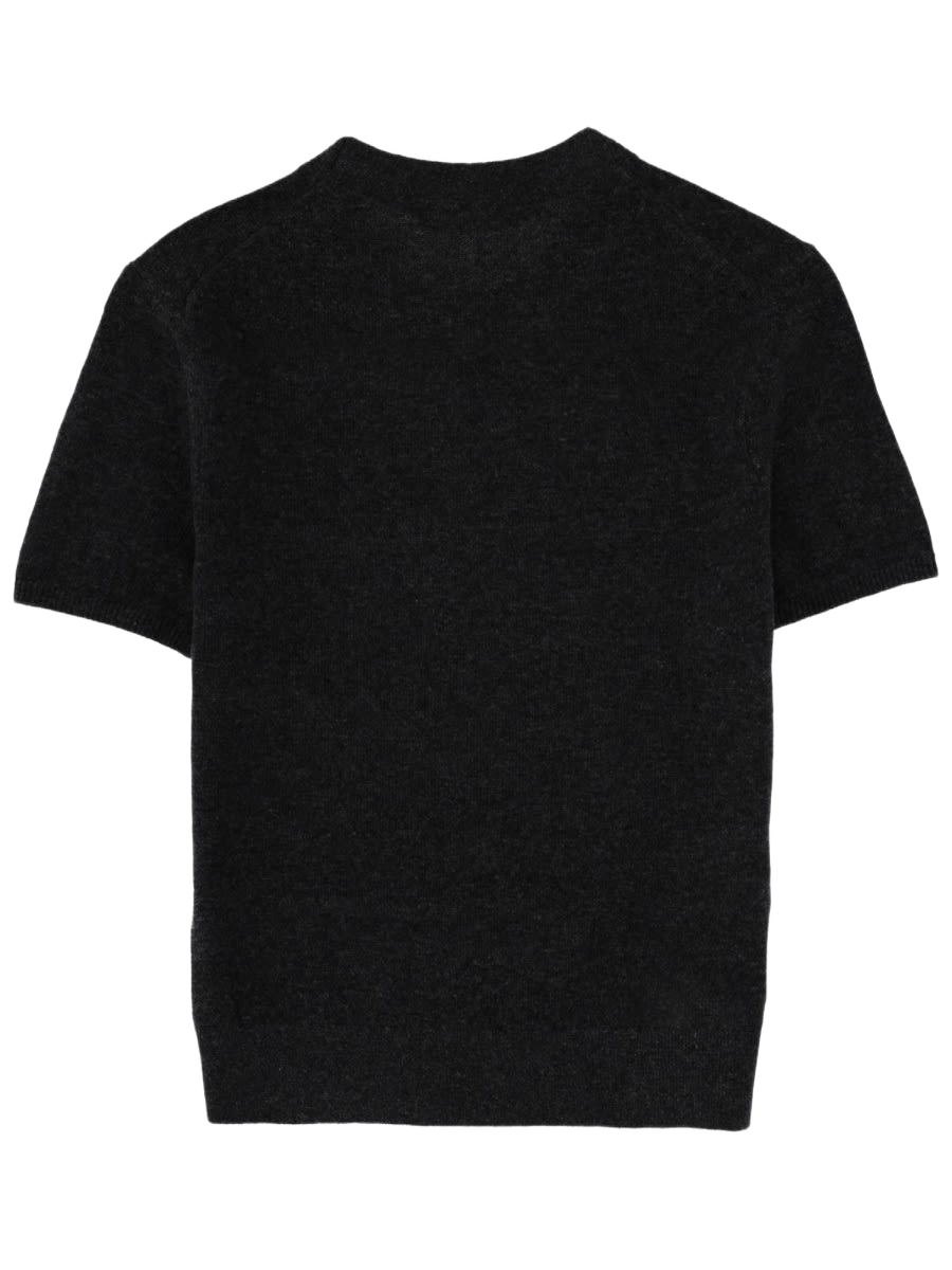 T-Shirt With Logo Charcoal Wool T-shirts