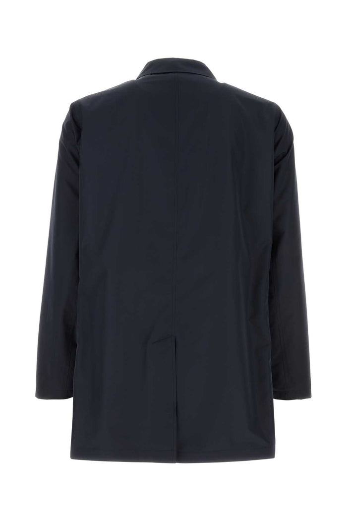 Navy Blue Polyester Jacket Blunavy Giubbini