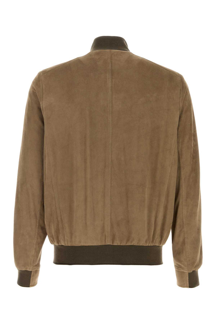 Cappuccino Suede Carlos Bomber Jacket Visone Giubbini