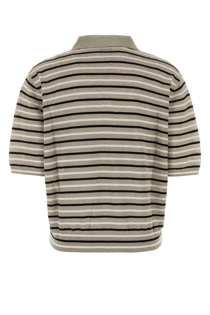 Embroidered Linen Blend Polo Shirt Cvw13 Exterior: Nylon Maglieria