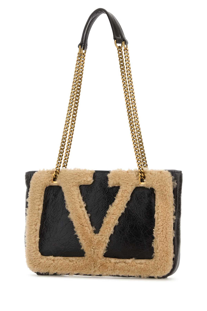Two-Tone Leather Viva Superstar Shoulder Bag Fangodarkbeige Borse A Mano