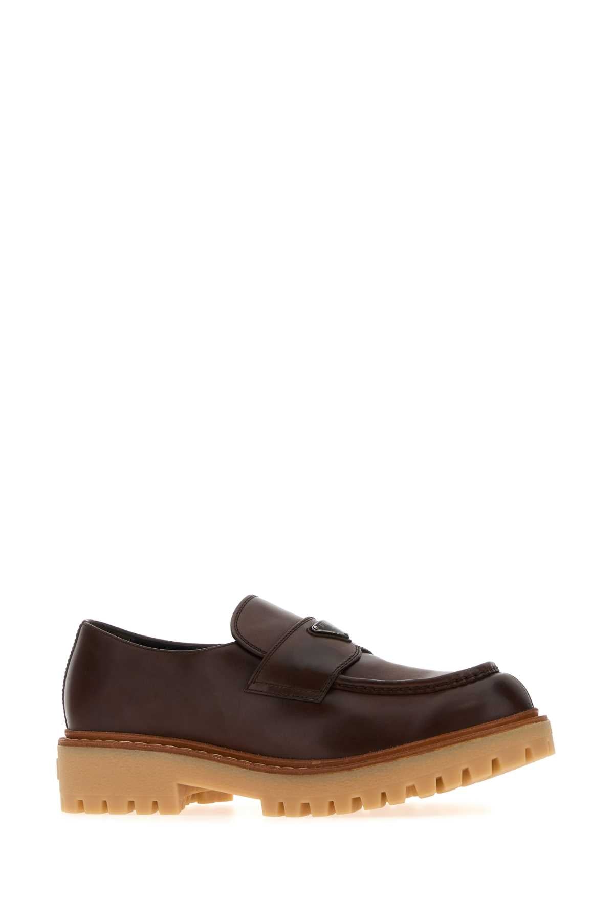Brown Leather Loafers Ebano Vitello Mocassini