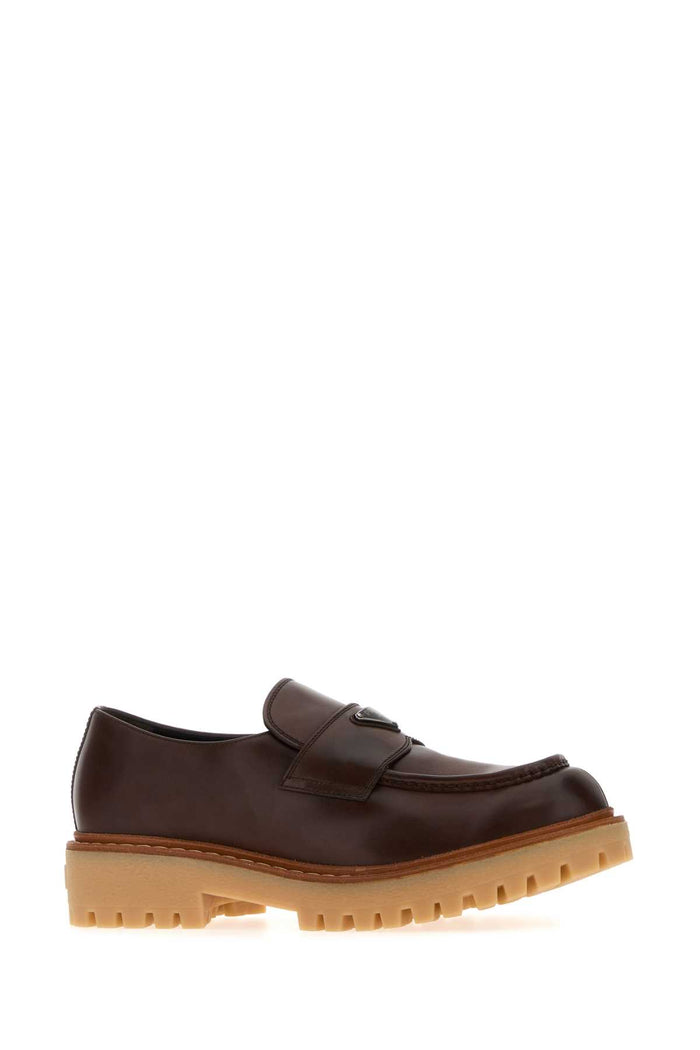 Brown Leather Loafers Ebano Vitello Mocassini