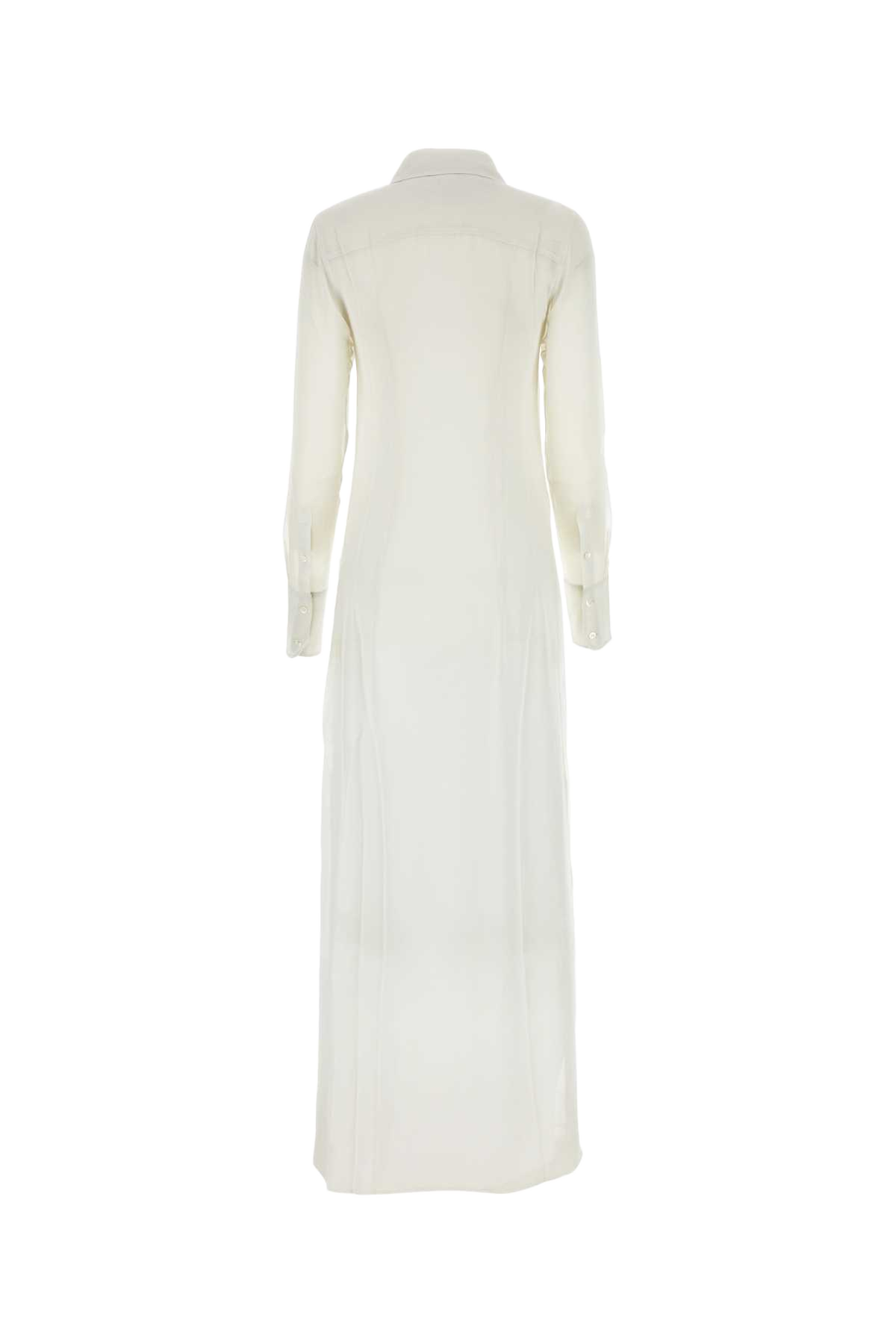 Chalk Crepe Shirt Dress Exterior: Silk Abiti