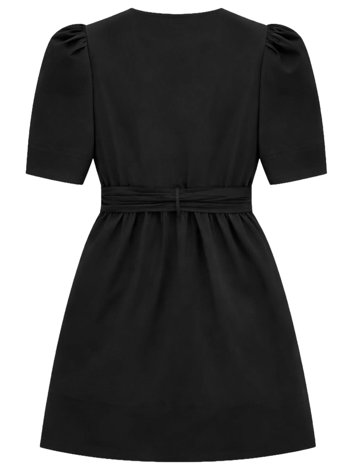 Mini Dress With Bows Black Organic Cotton Elastane