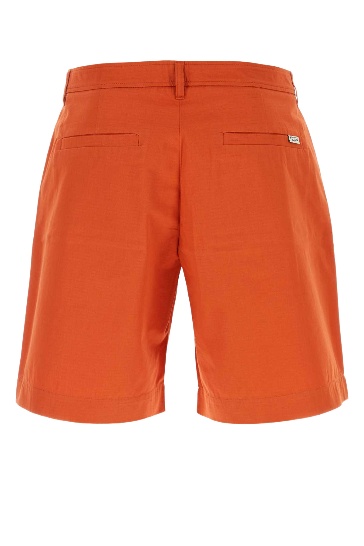 Dark Orange Cotton Bermuda Shorts Paprika Exterior