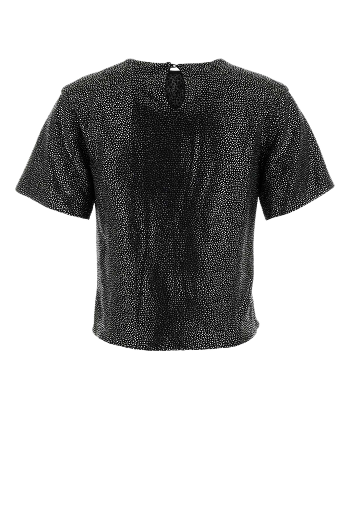 Embellished Viscose T-Shirt Black